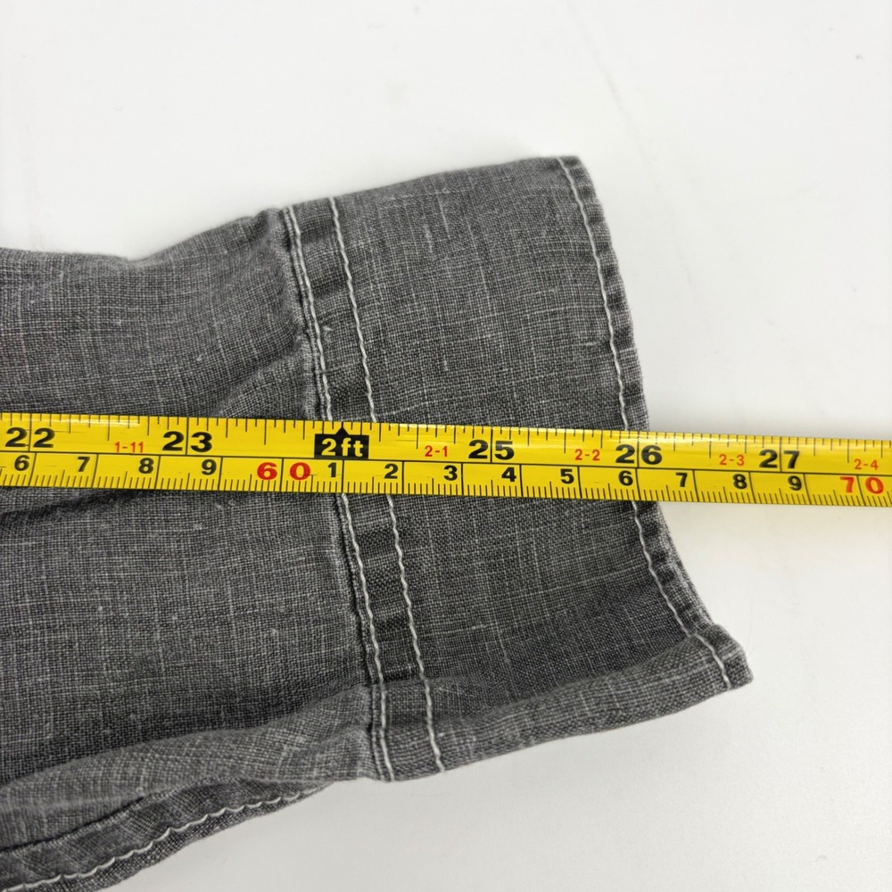 Tommy Bahama Mens XXL Charcoal Gray 100% Linen Long Sleeve Button Front Shirt - Picture 9 of 9